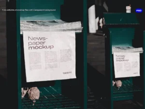 newspaper in selling point mockup psd