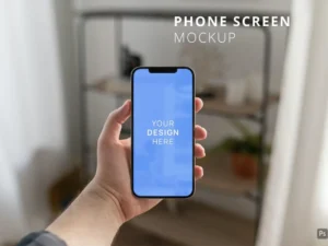 pov iphone 12 pro max in mans hand mockup