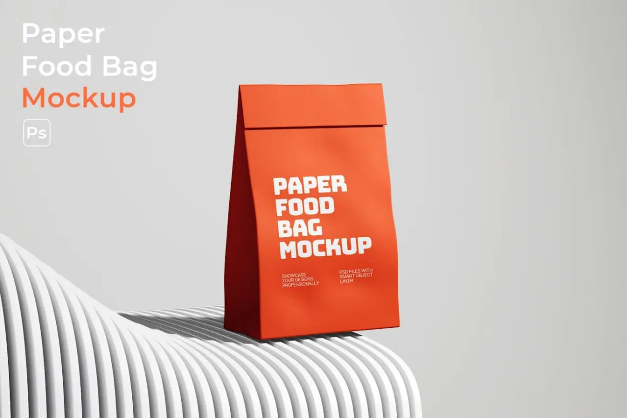 Paper Food Bag Mockup
