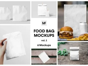 paper food bag mockups packaging vol