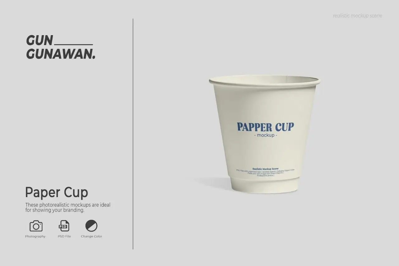 Paper Ice Cream Cup Mockup
