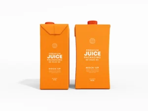 paper juice carton tetra packet packaging mockup