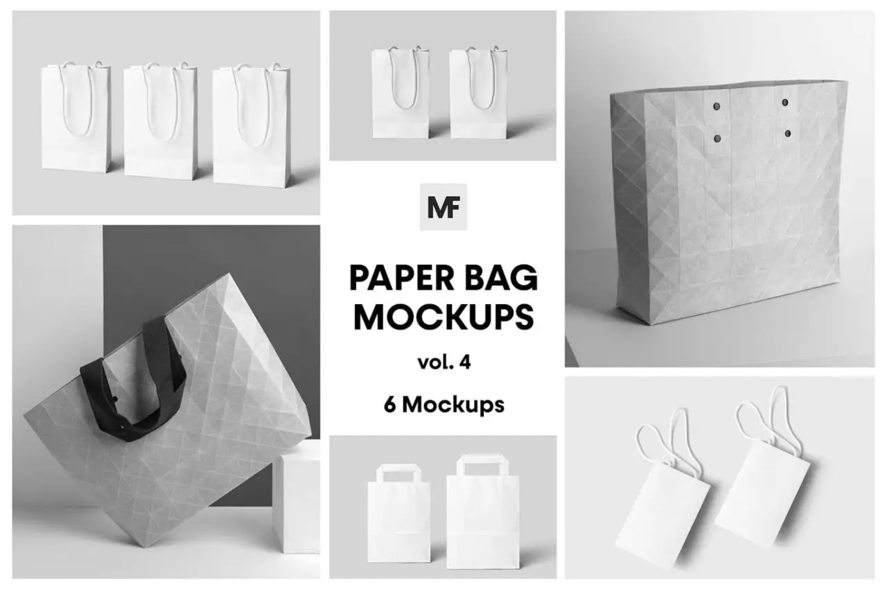 Paper Shopping Bag Mockups Vol