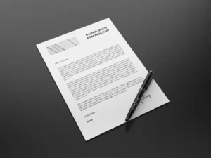paper with pen mockup