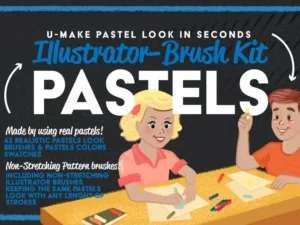 pastels illustrator brush kit 6