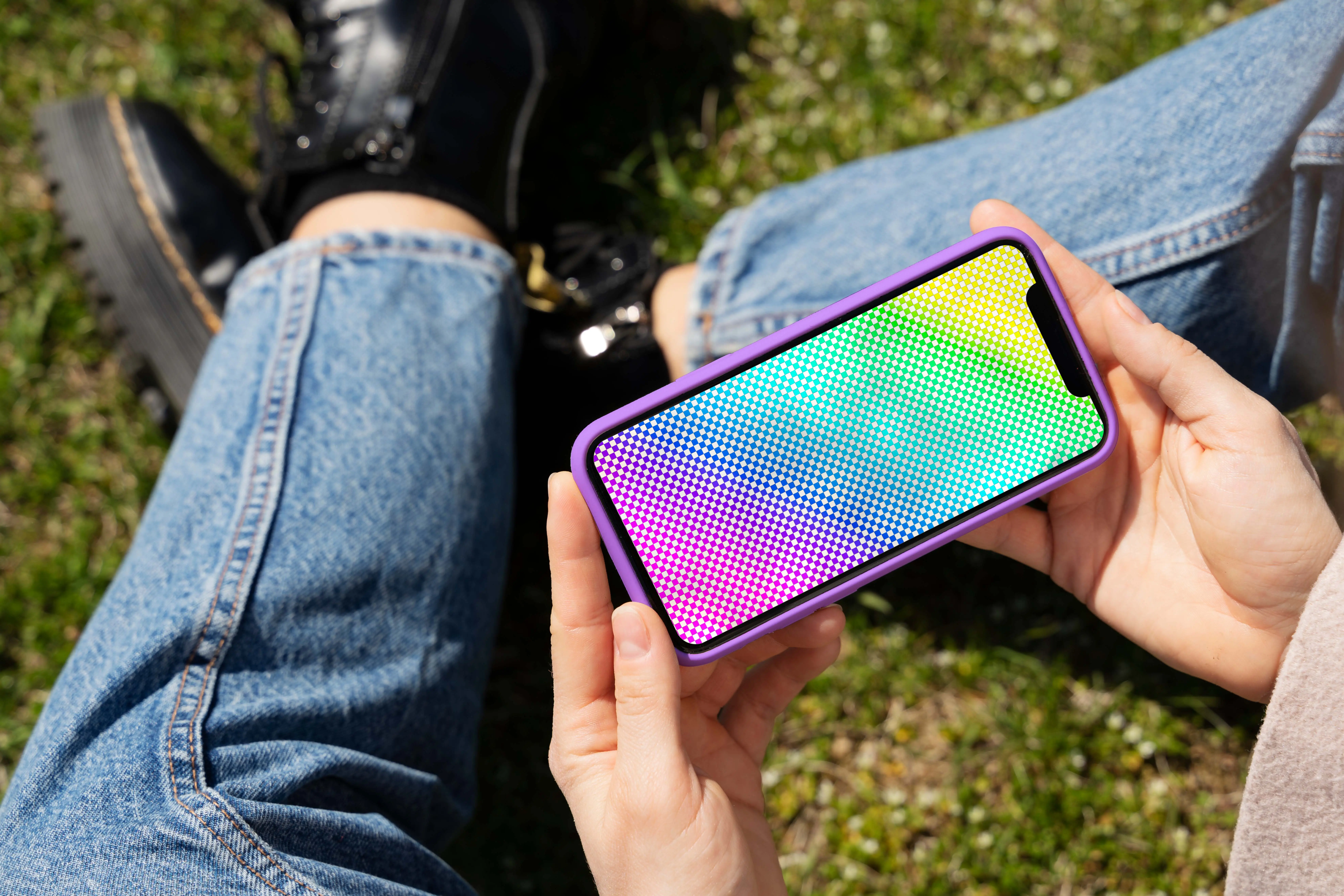 Person Holding Smartphone Mock-Up Outdoors 19 3 person holding smartphone mock up outdoors 19 3