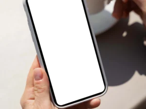 person holding smartphone mock up outdoors 7 2