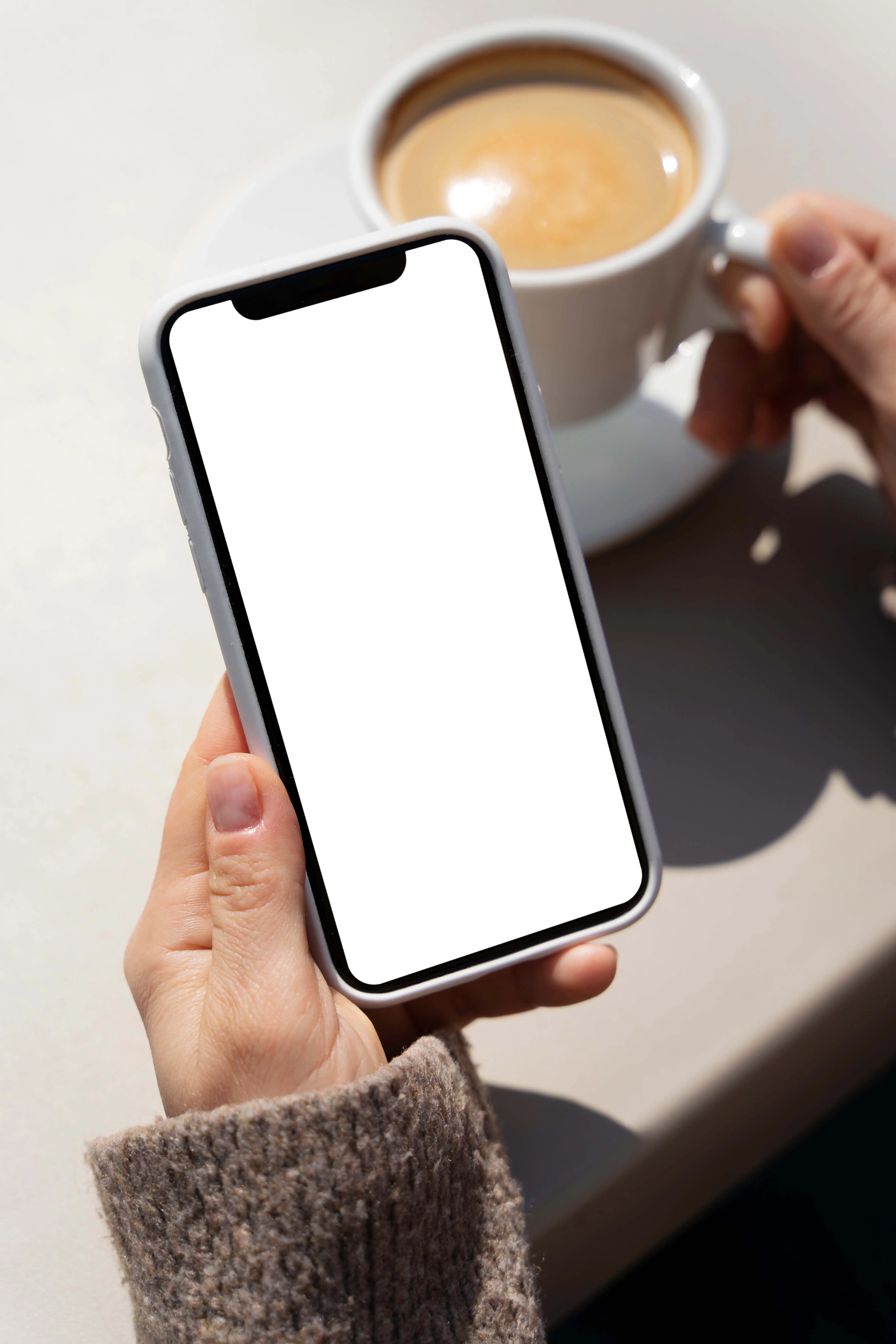 Person Holding Smartphone Mock-Up Outdoors 7