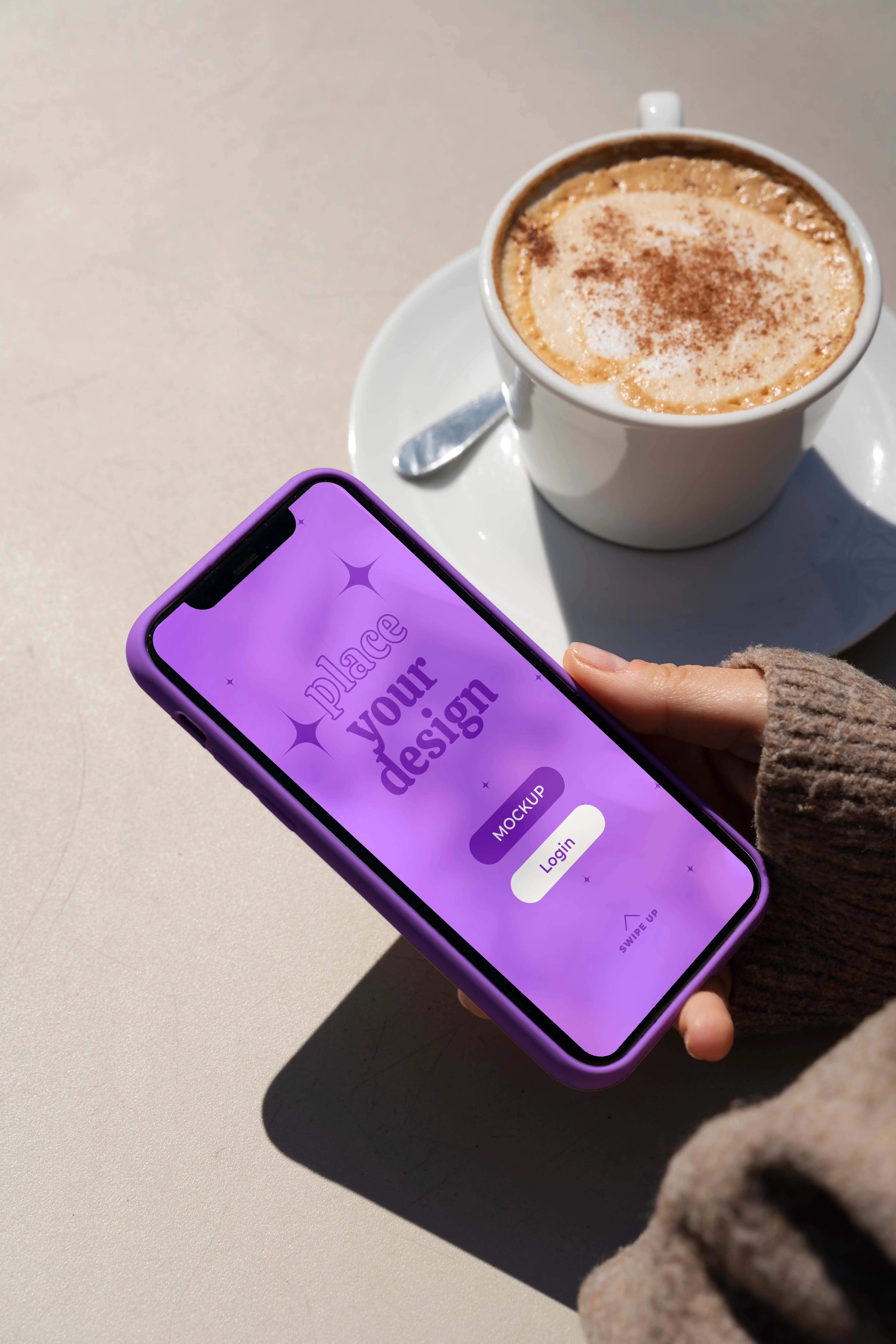 Person Holding Smartphone Mock-Up Outdoors 8