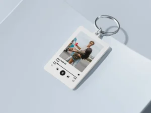 personalized song keychain mockup