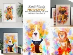 pet watercolor painting photo effect