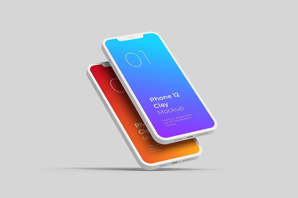 Phone 12 Clay Mockup