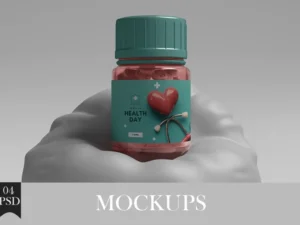 pill medicine bottle mockup