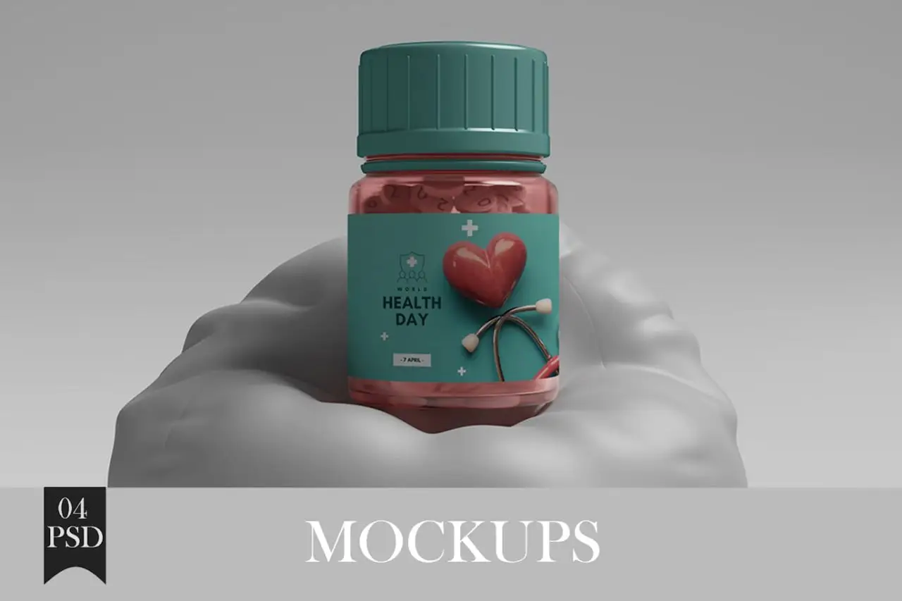 Pill Medicine Bottle Mockup