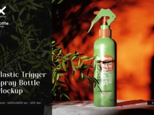 plastic trigger spray bottle mockup 4