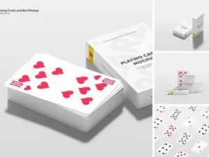 playing cards box mockup