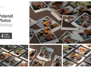 polaroid photos collage mockup