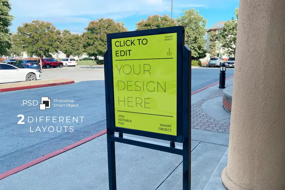 Poster Display Parking Mockup