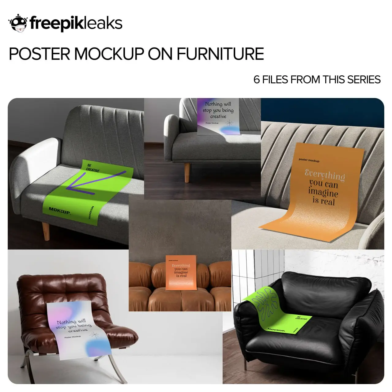 Poster Mockup On Furniture