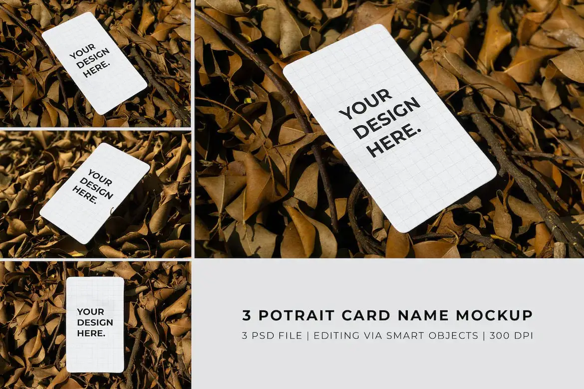 Potrait Card Name Mockup