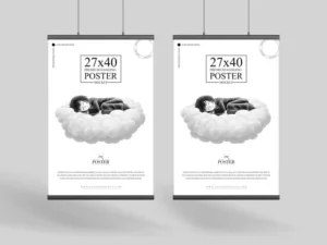 premium 2740 hanging poster mockup 2