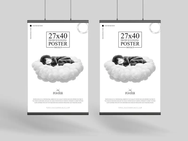 Premium 27×40 Hanging Poster Mockup