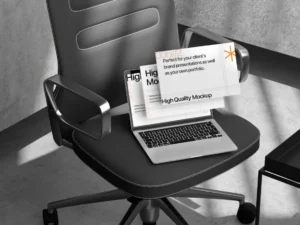professional laptop mockup with layered screen