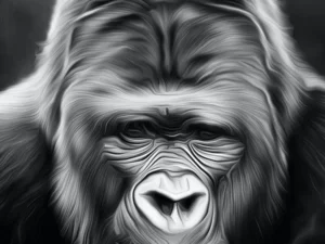 realistic bw oil painting action