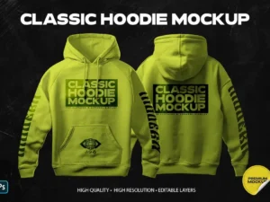 realistic classic hoodie mockup