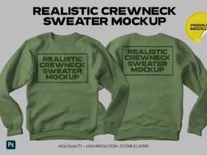 realistic crewneck sweater mockup