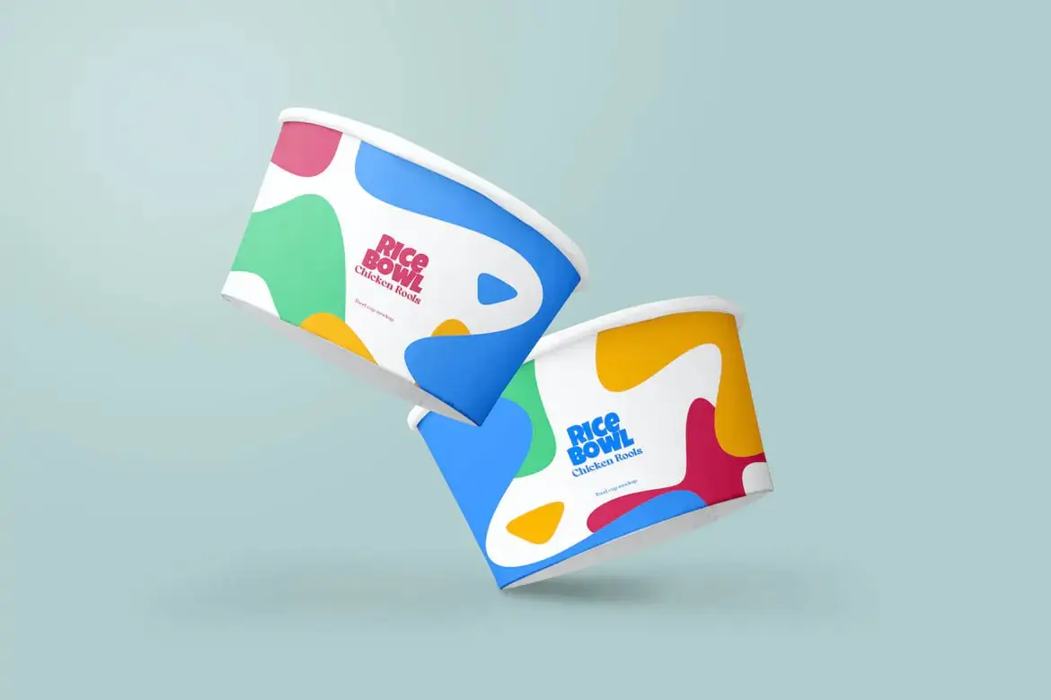 Rice Paper Bowls Mockup for Food Packaging