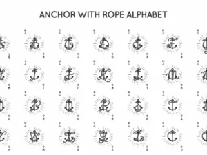 rope brush set with stylish anchor abc 7