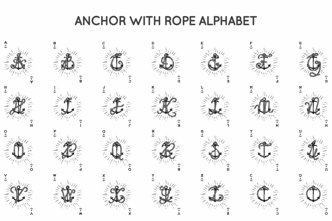 Rope Brush Set With Stylish Anchor Abc
