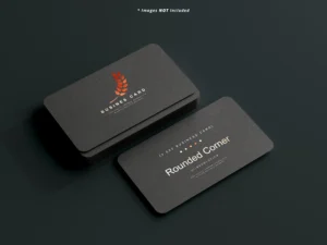 rounded corner business card mockup scene