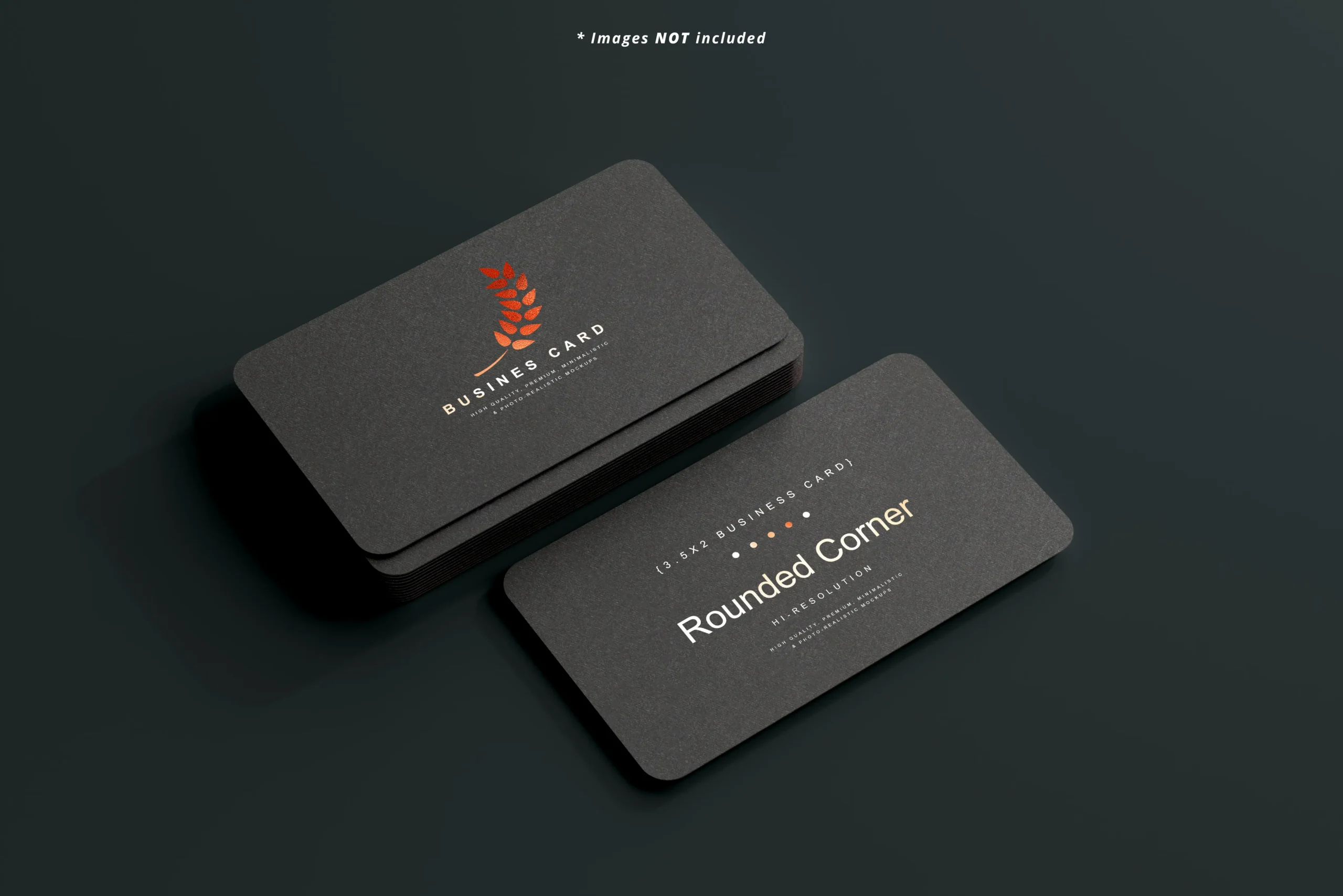 Rounded Corner Business Card Mockup Scene