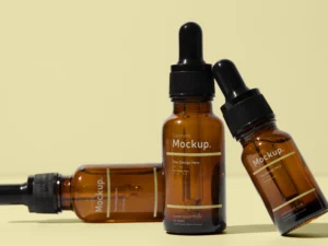 serum containers arrangement mockup