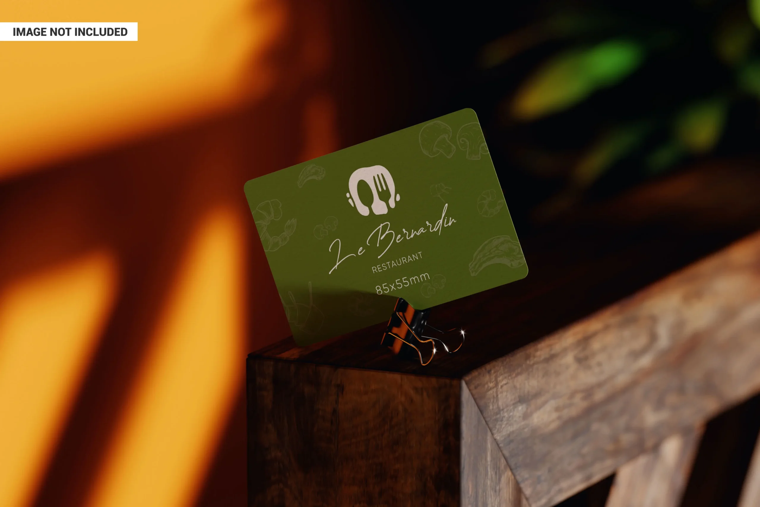 Set Of Business Card With Rounded Corner On Clip Mockup