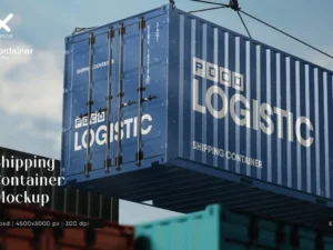 shipping container hanging on hook mockup 4