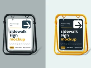 sidewalk sign mockup