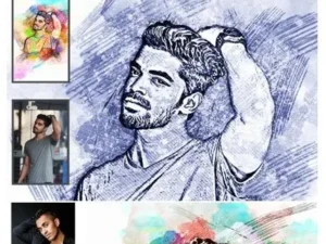 sketch watercolor effect ps act
