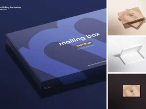 slim mailing box mockup