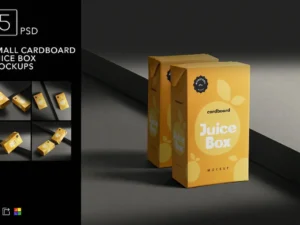 small cardboard juice box mockups 6