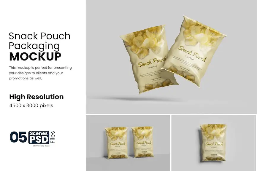 Snack Pouch Packaging Mockup