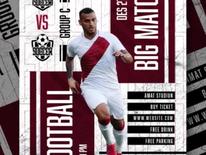 soccer event poster or flyer