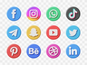 social media 3d icon collection