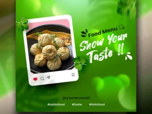 social media food post banner design