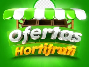 social media hortifruti offers promotion label 3d render premium psd