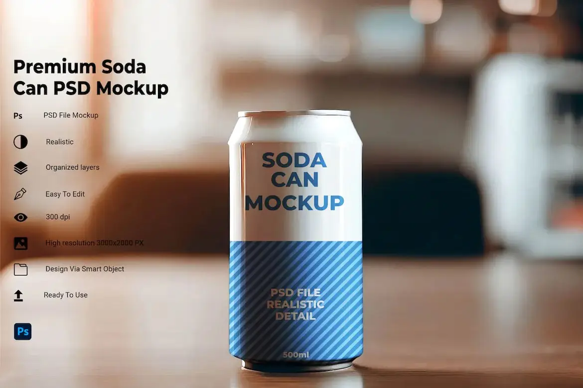 Soda Can Psd Mockup