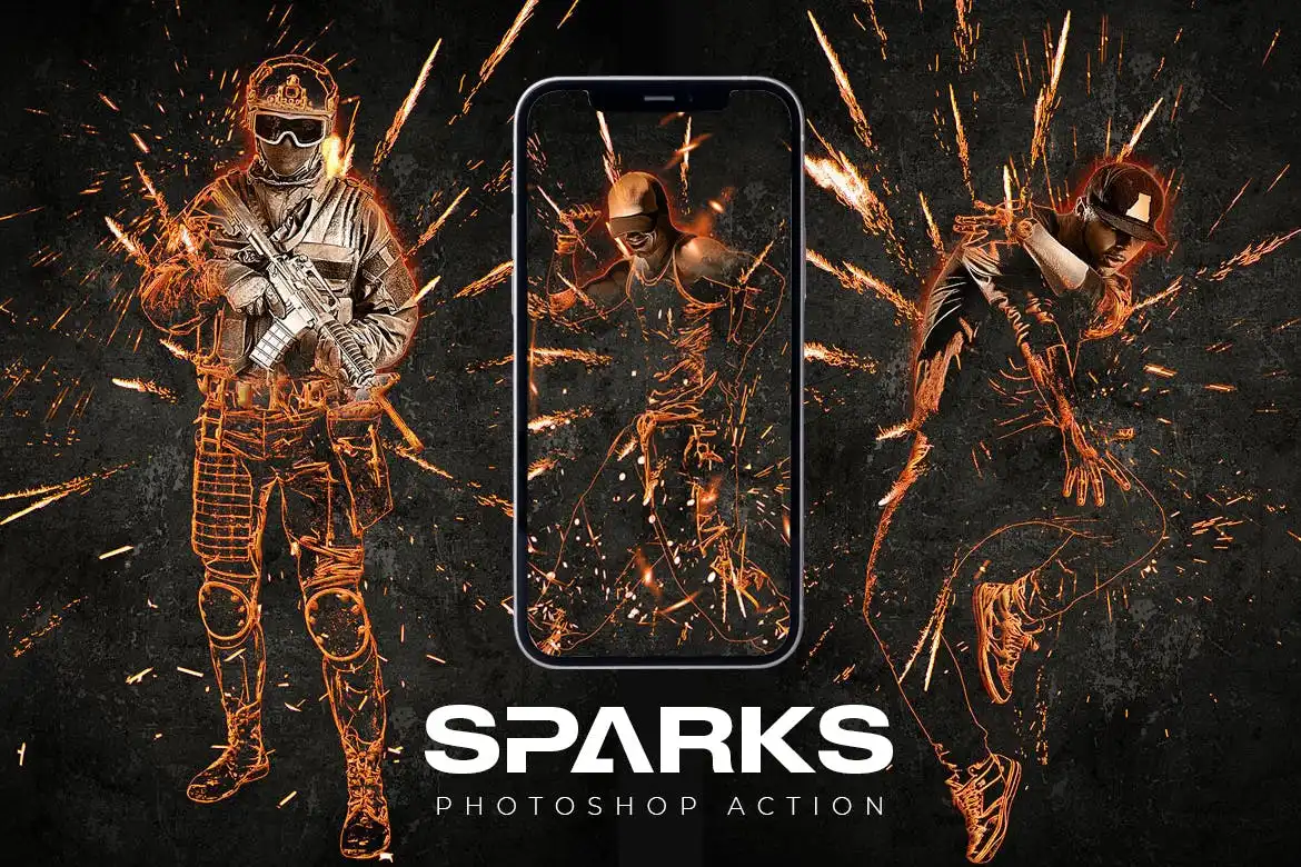 Sparks Photoshop Action 4 sparks photoshop action 3