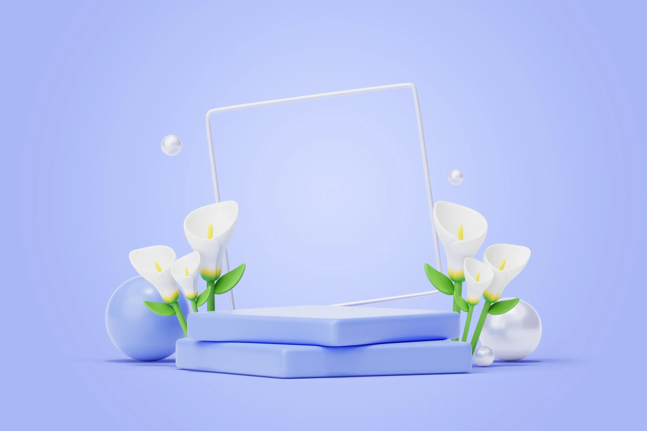 Spring Floral Podium Background
